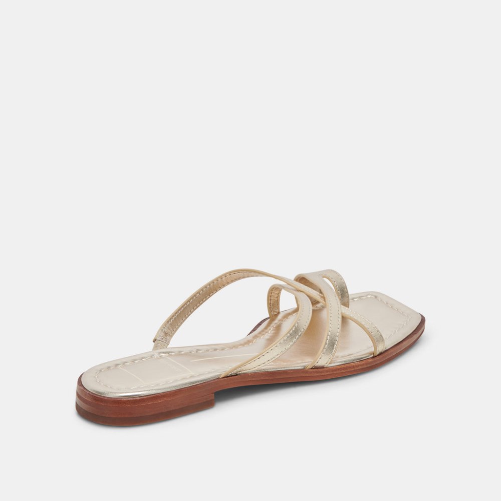Dolce Vita Indigo Sandals Gold Distressed Leather
