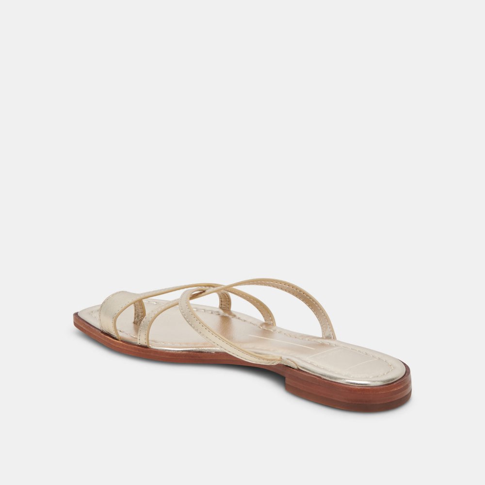 Dolce Vita Indigo Sandals Gold Distressed Leather