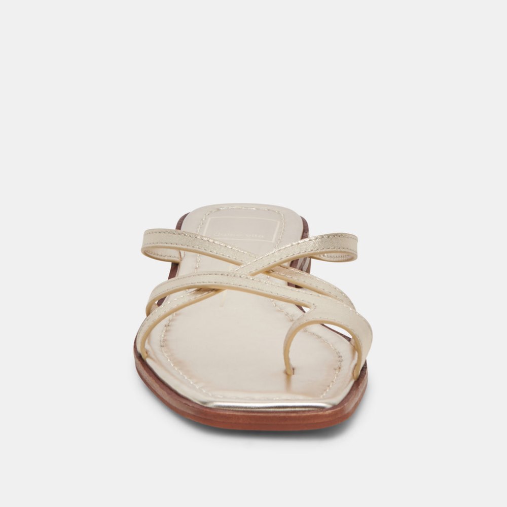 Dolce Vita Indigo Sandals Gold Distressed Leather