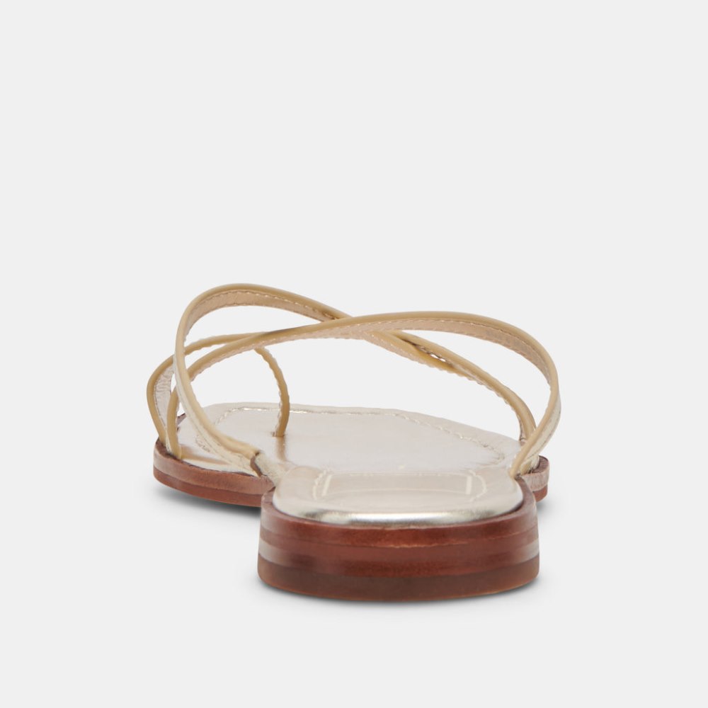 Dolce Vita Indigo Sandals Gold Distressed Leather