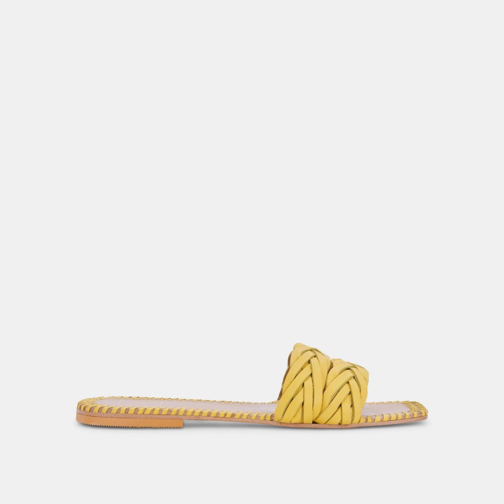 Dolce Vita Avanna Sandals Yellow Leather