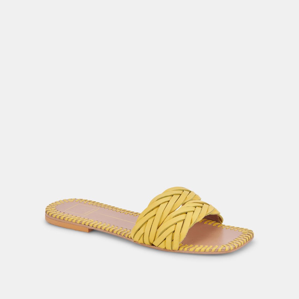 Dolce Vita Avanna Sandals Yellow Leather