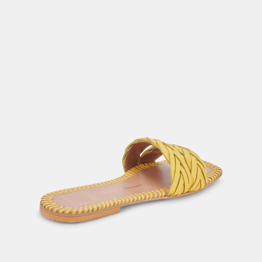 Dolce Vita Avanna Sandals Yellow Leather
