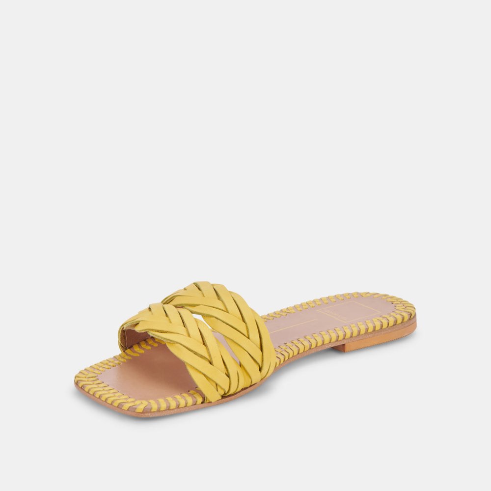 Dolce Vita Avanna Sandals Yellow Leather