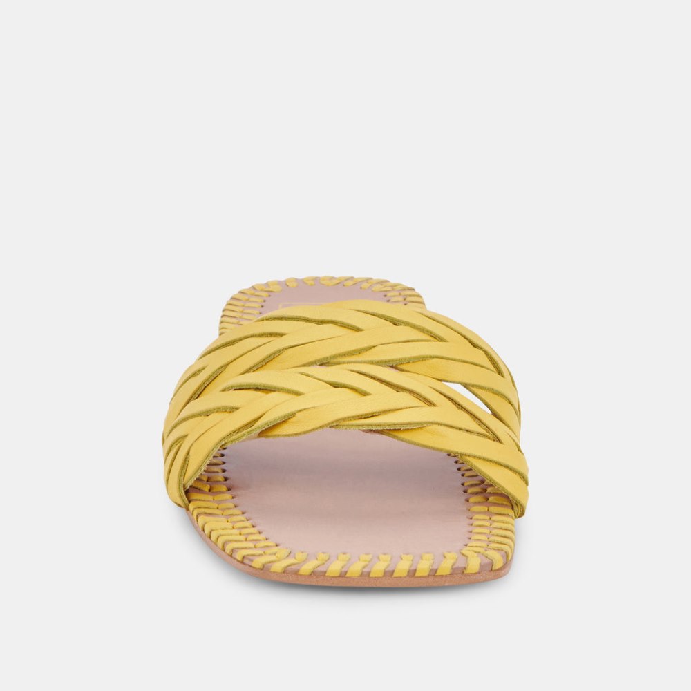 Dolce Vita Avanna Sandals Yellow Leather