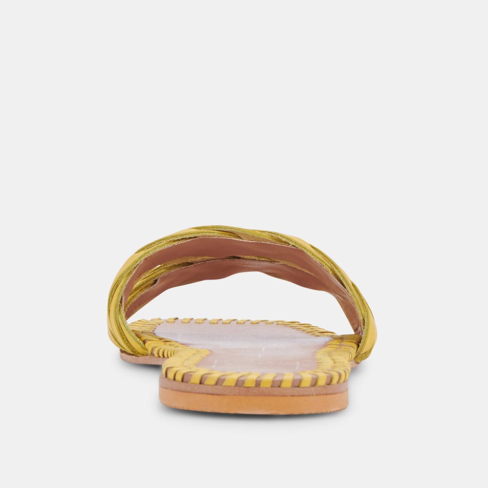 Dolce Vita Avanna Sandals Yellow Leather