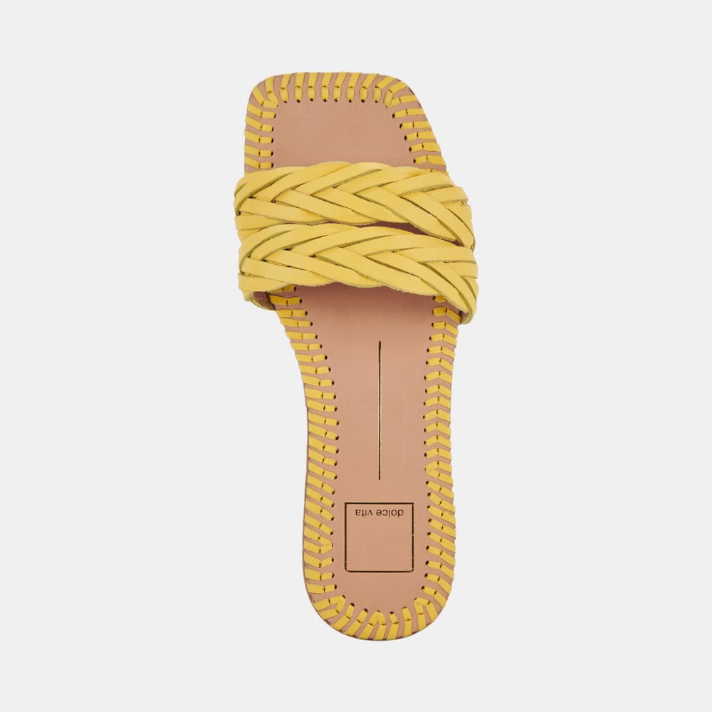 Dolce Vita Avanna Sandals Yellow Leather