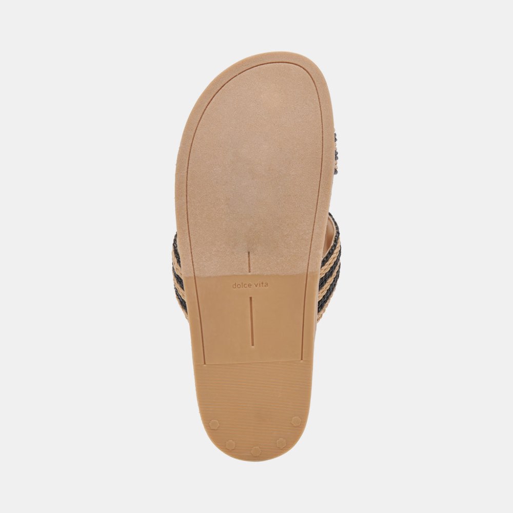 Dolce Vita Selda Sandals Natural Black Raffia