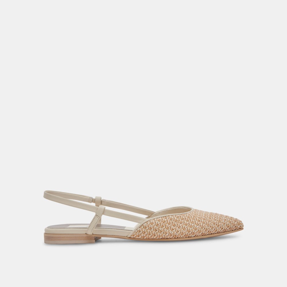 Dolce Vita Narah Flats White Natural Raffia