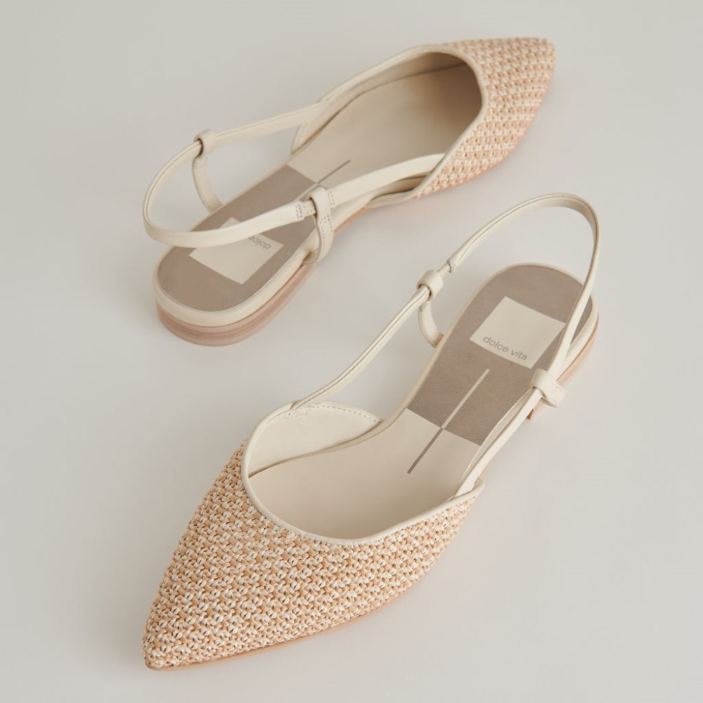 Dolce Vita Narah Flats White Natural Raffia