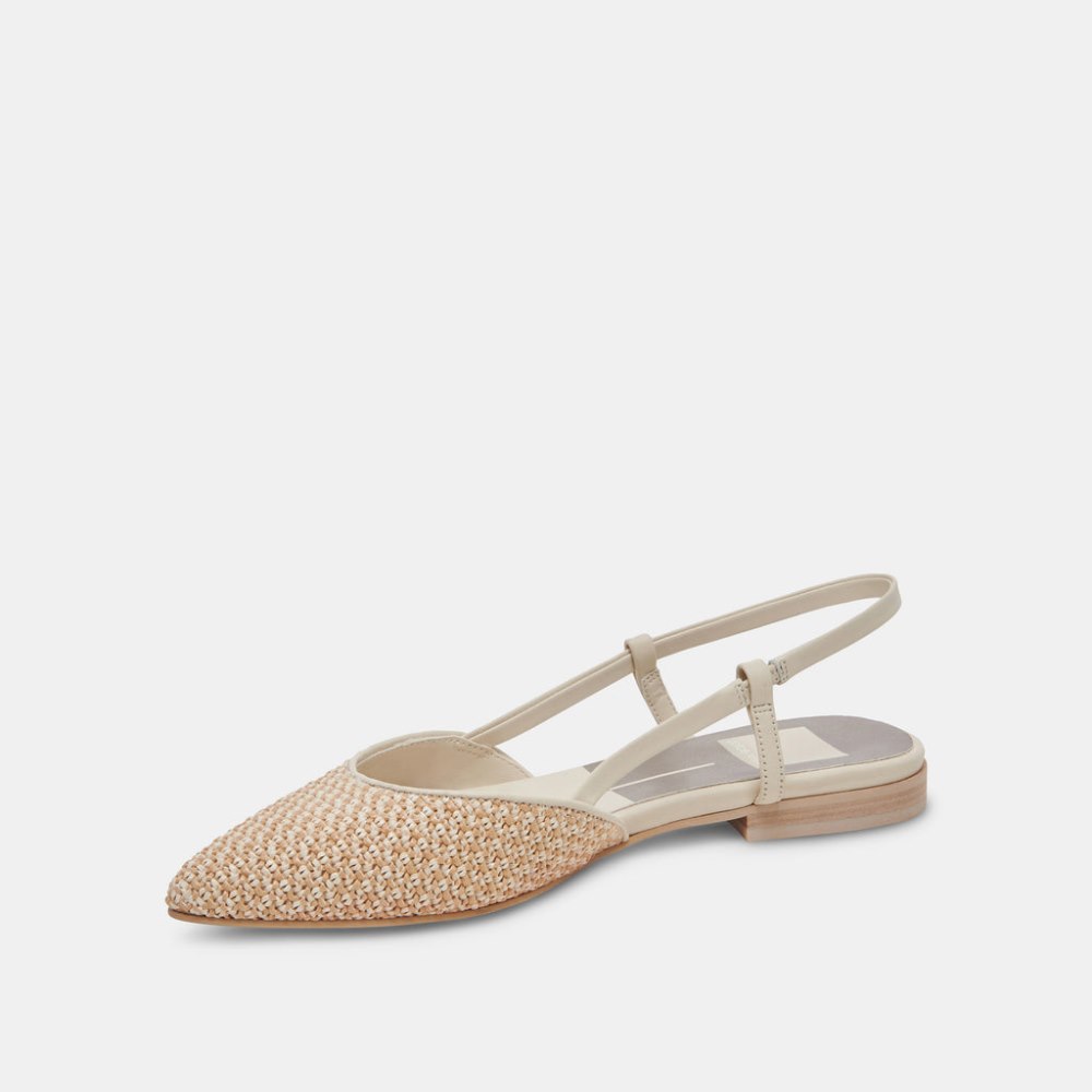 Dolce Vita Narah Flats White Natural Raffia