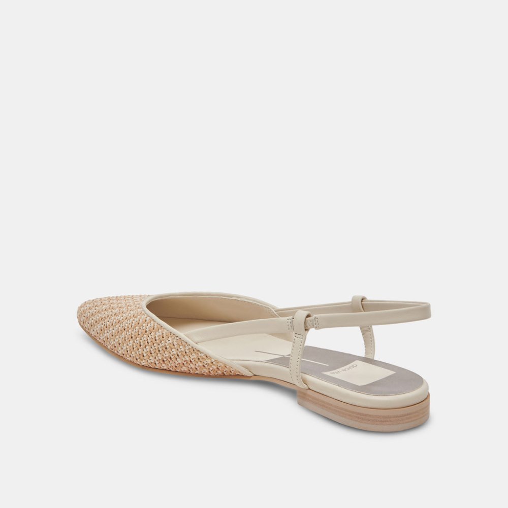 Dolce Vita Narah Flats White Natural Raffia