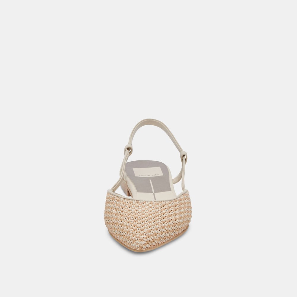 Dolce Vita Narah Flats White Natural Raffia