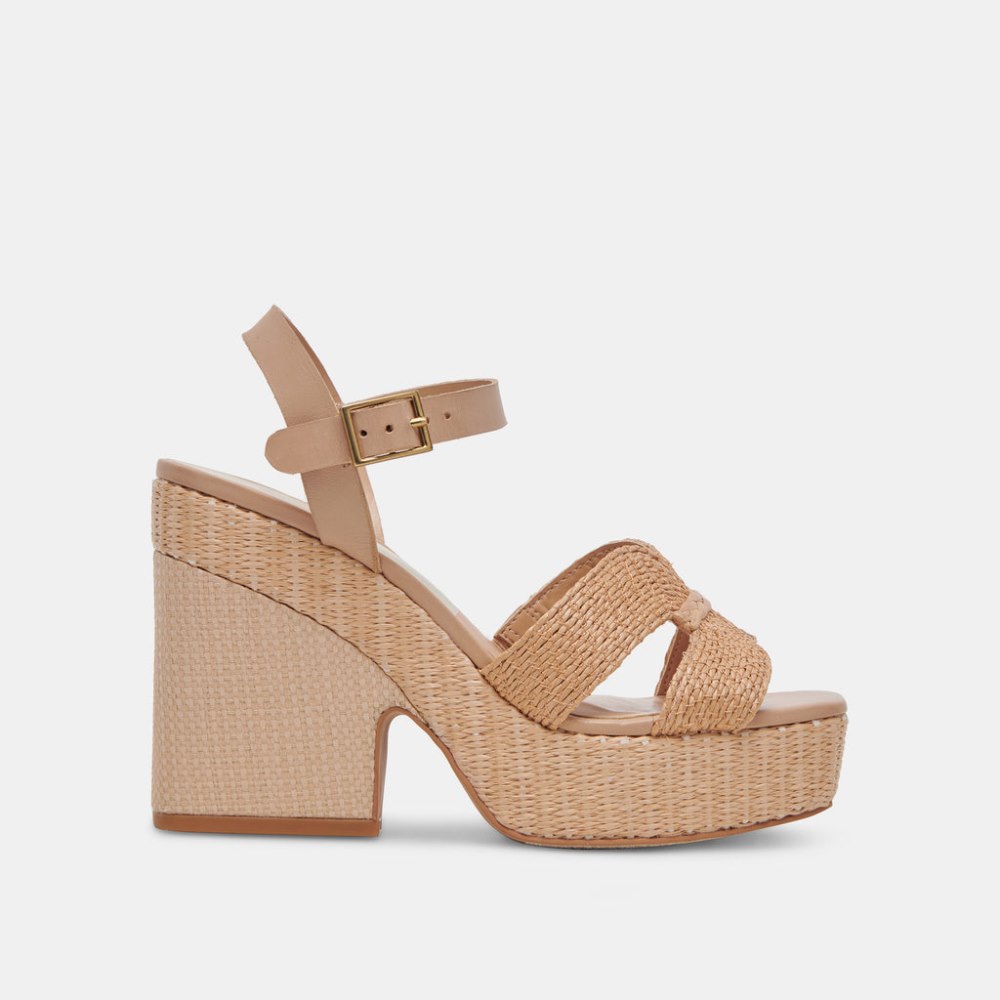 Dolce Vita Cale Heels Lt Natural Raffia