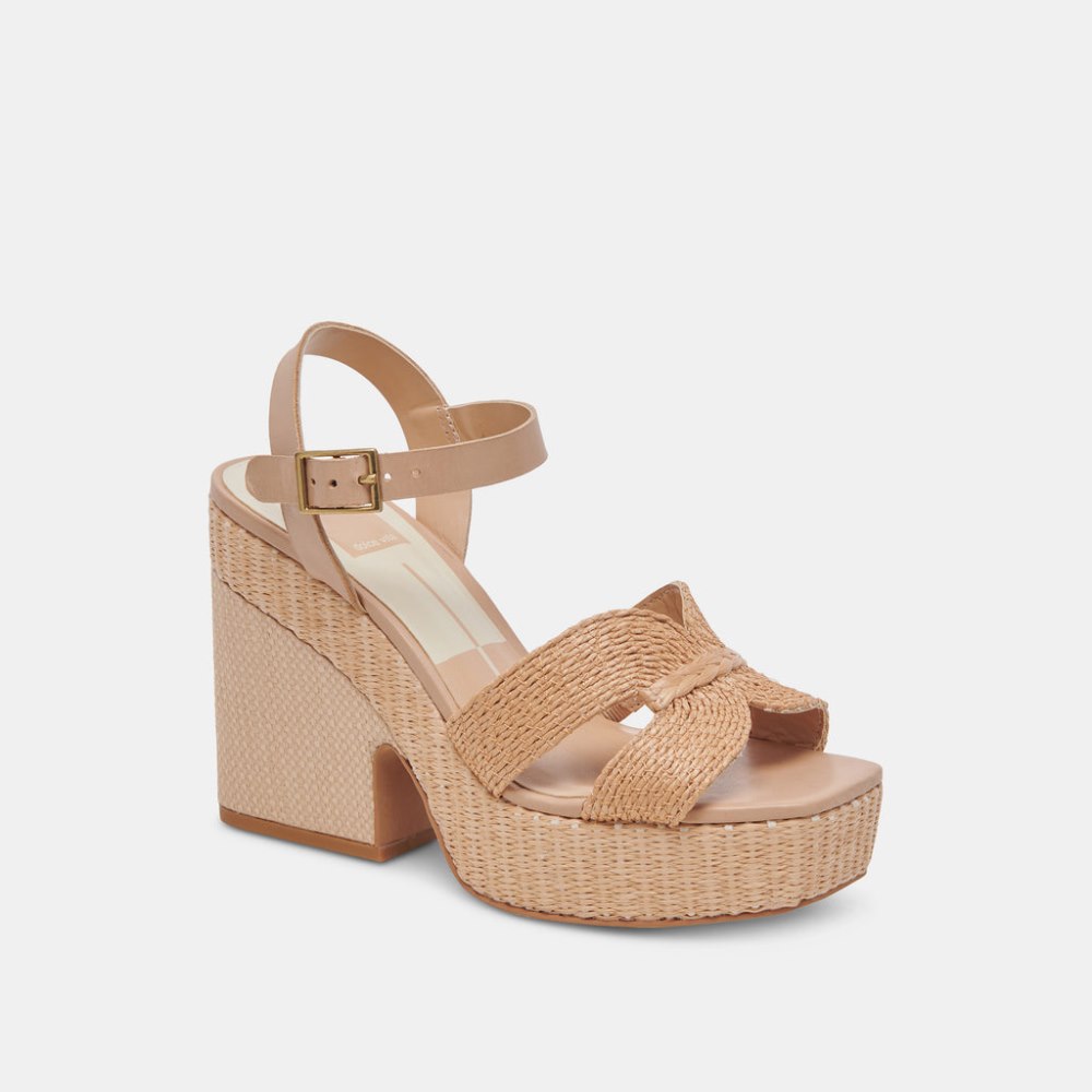 Dolce Vita Cale Heels Lt Natural Raffia