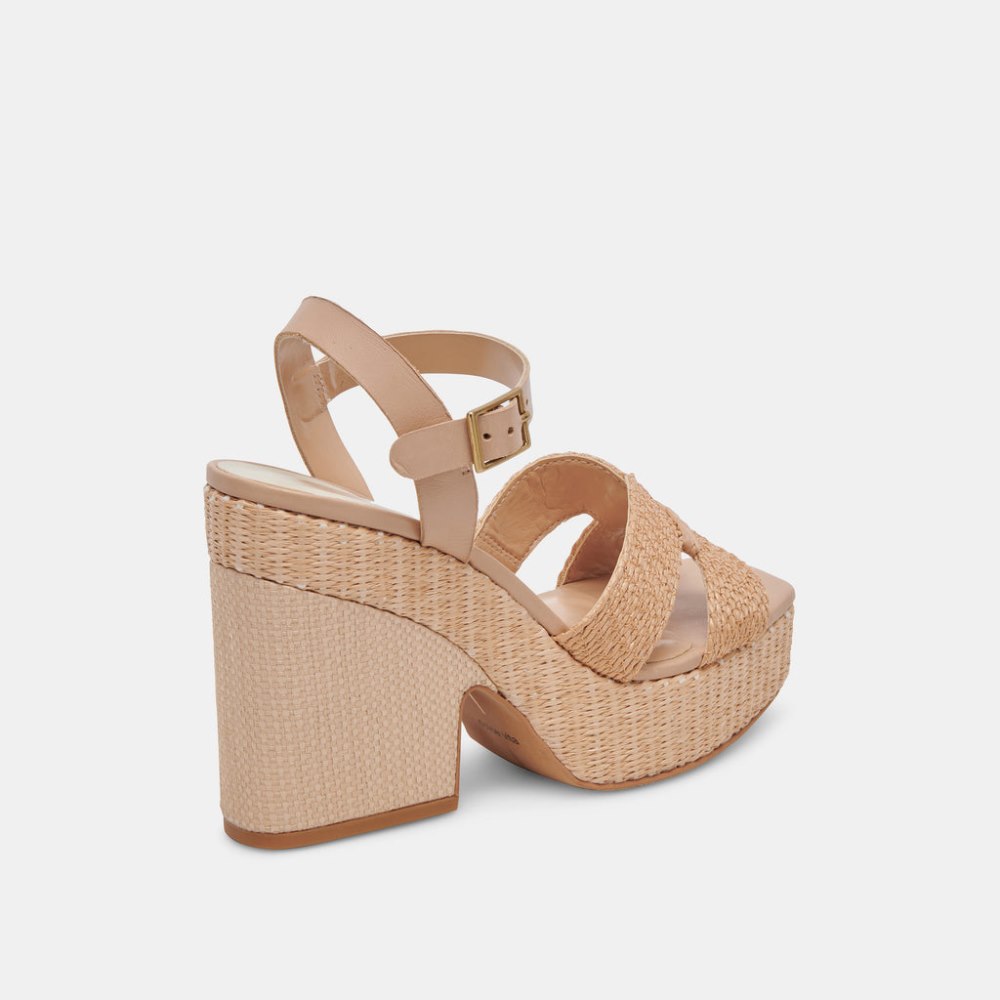 Dolce Vita Cale Heels Lt Natural Raffia