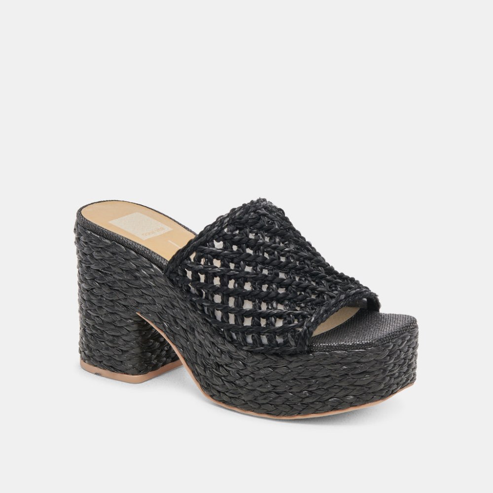 Dolce Vita Lisha Heels Onyx Raffia