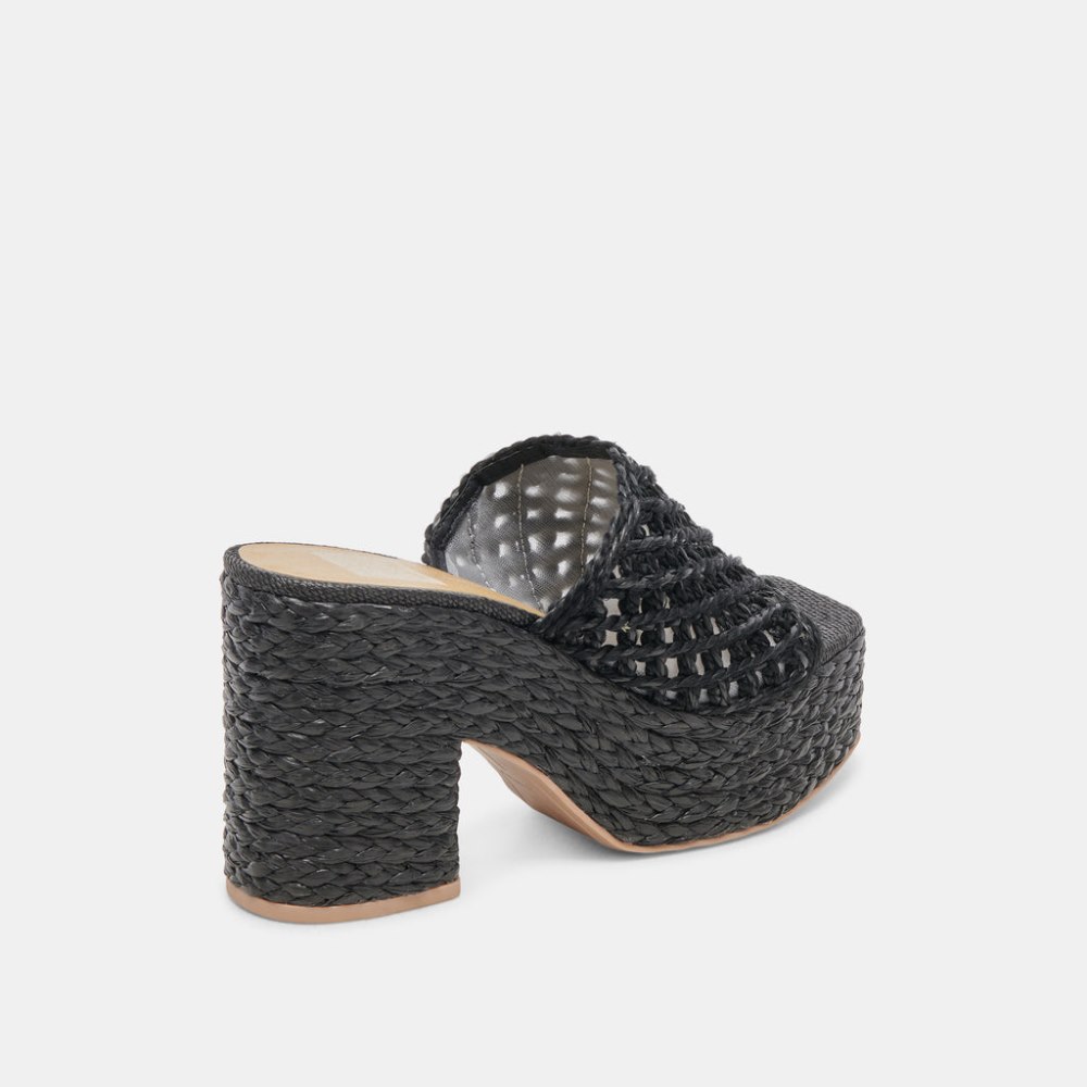 Dolce Vita Lisha Heels Onyx Raffia
