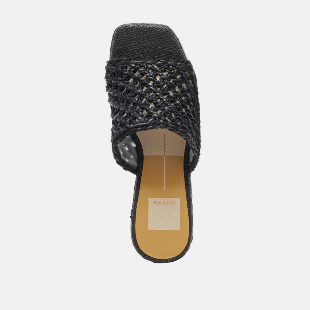 Dolce Vita Lisha Heels Onyx Raffia