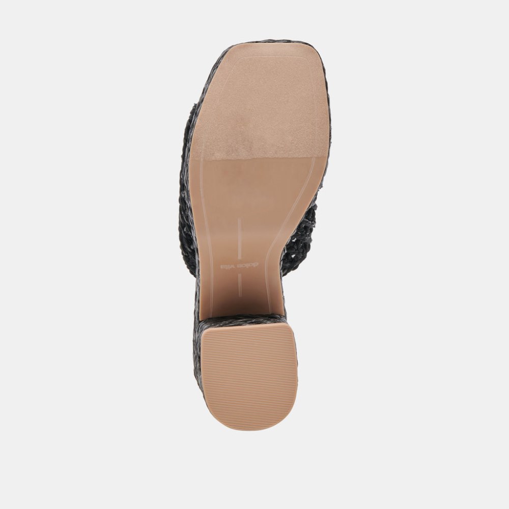 Dolce Vita Lisha Heels Onyx Raffia
