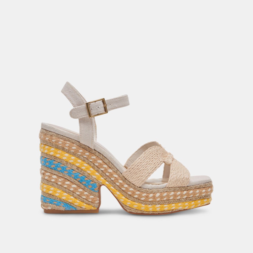 Dolce Vita Cale Heels Citrus Multi Raffia