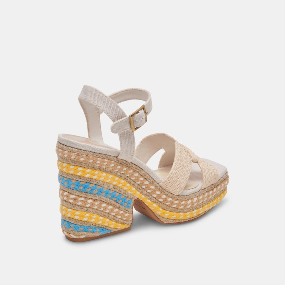 Dolce Vita Cale Heels Citrus Multi Raffia