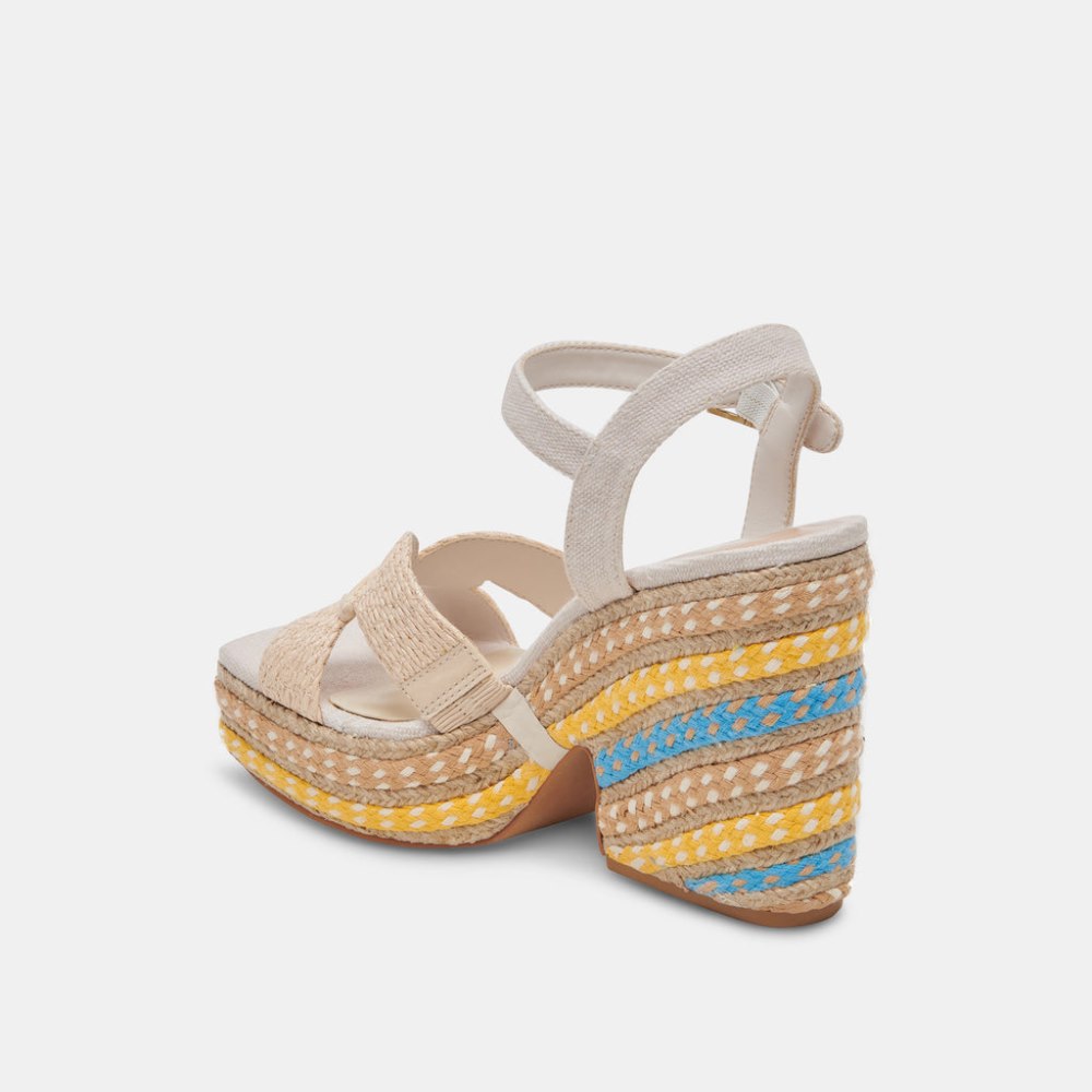 Dolce Vita Cale Heels Citrus Multi Raffia