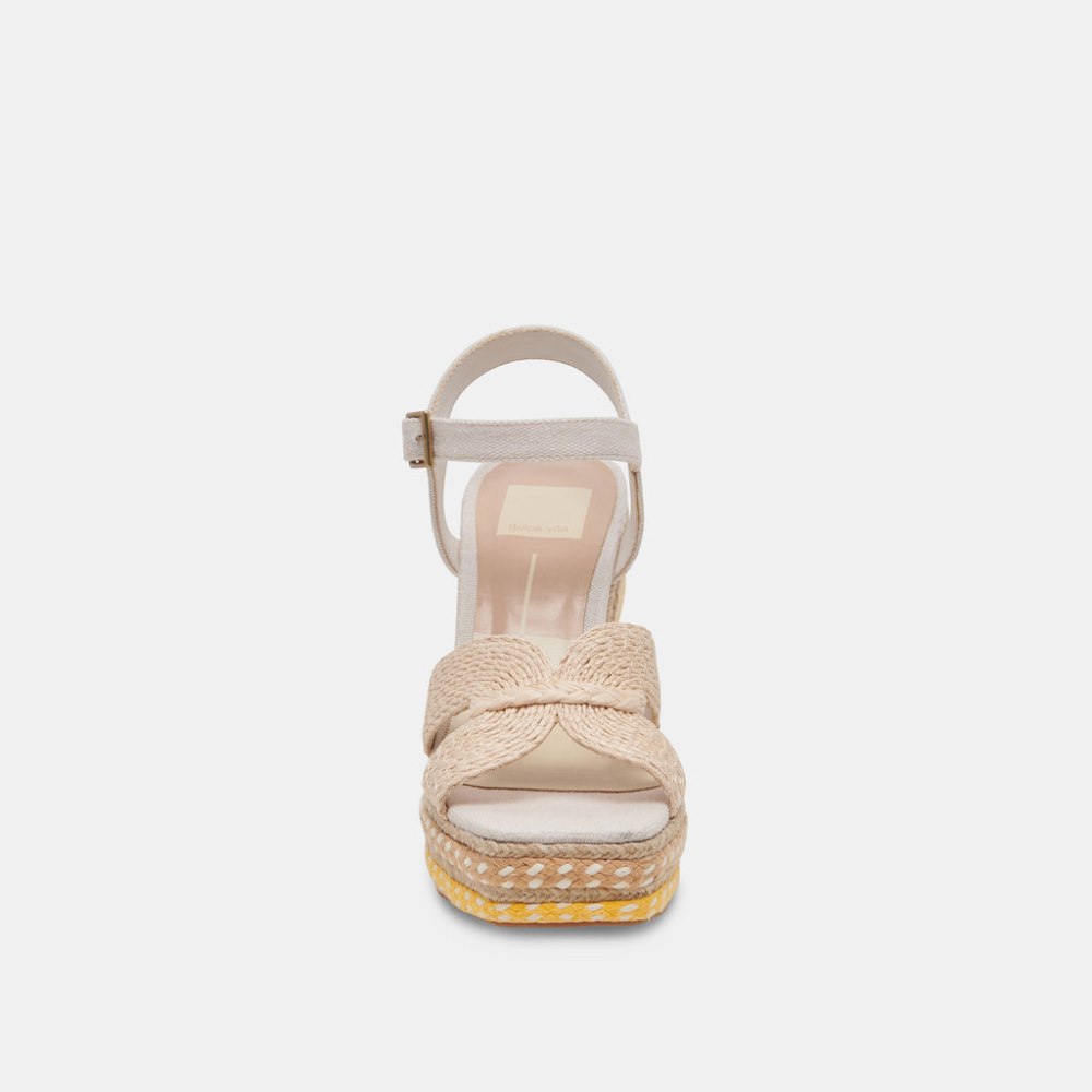 Dolce Vita Cale Heels Citrus Multi Raffia