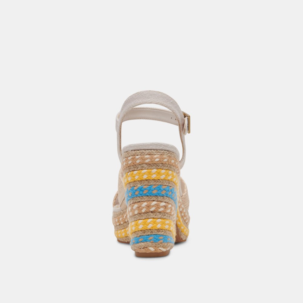 Dolce Vita Cale Heels Citrus Multi Raffia