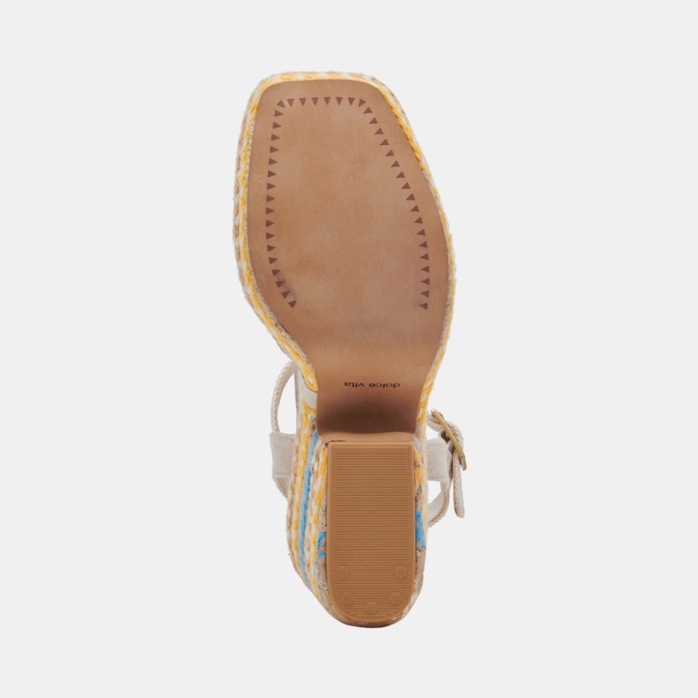 Dolce Vita Cale Heels Citrus Multi Raffia