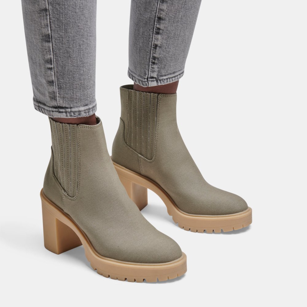 Dolce Vita Caster Booties Sage Canvas