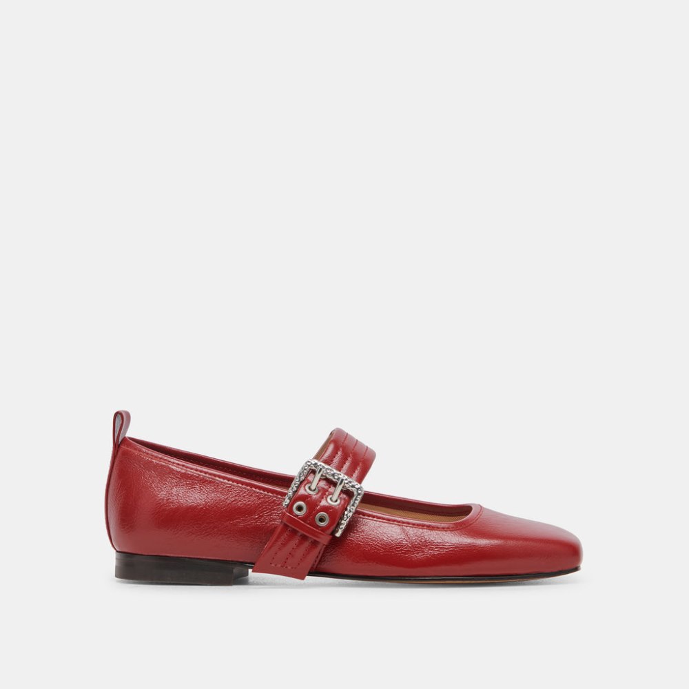 Dolce Vita Arora Ballet Flats Red Crinkle Patent