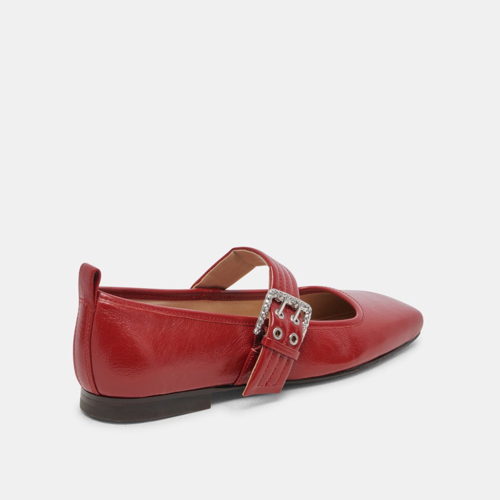 Dolce Vita Arora Ballet Flats Red Crinkle Patent
