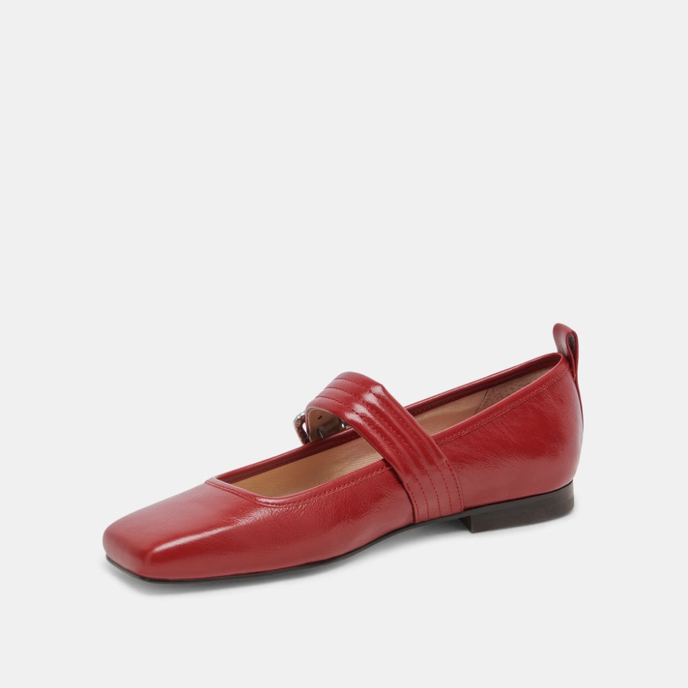 Dolce Vita Arora Ballet Flats Red Crinkle Patent