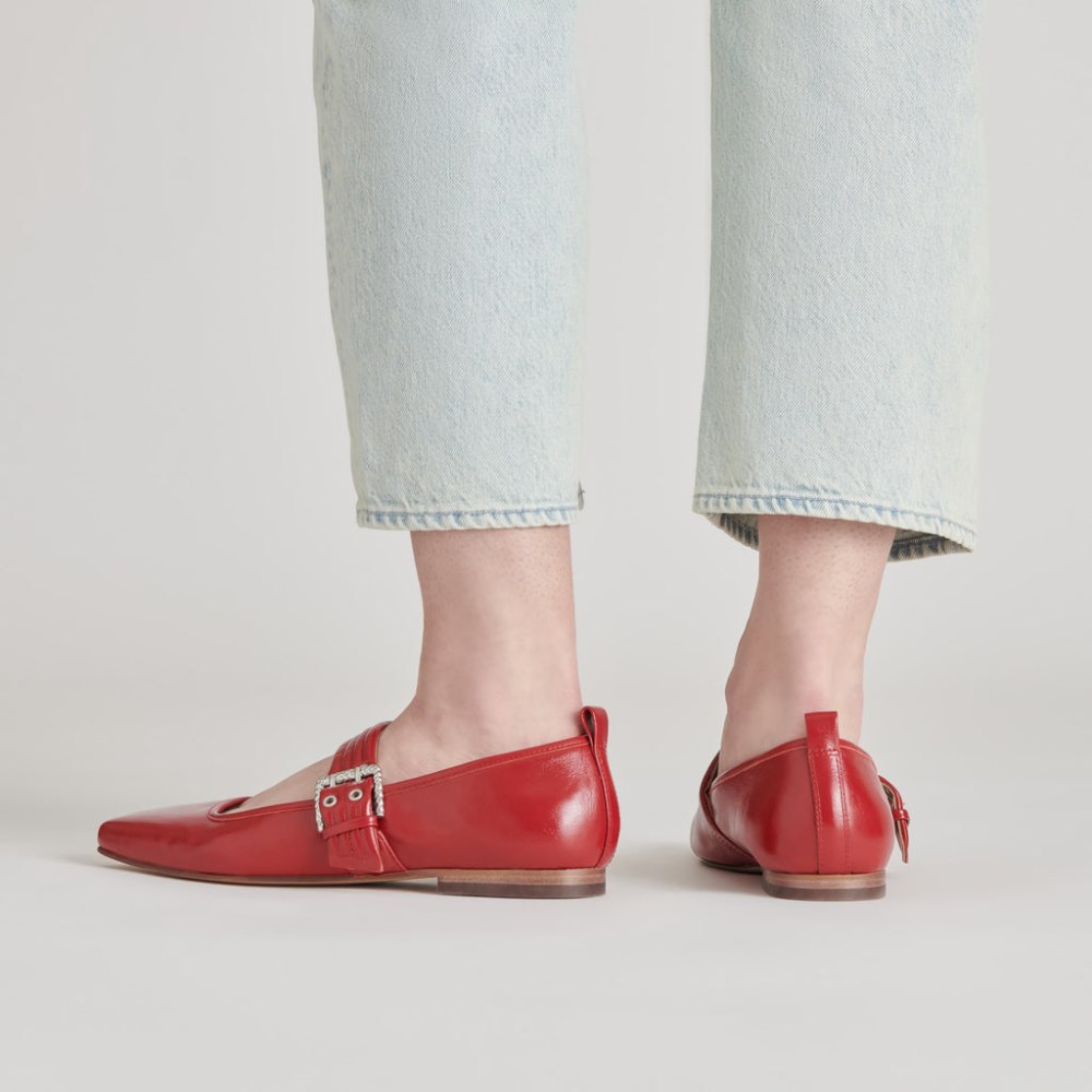 Dolce Vita Arora Ballet Flats Red Crinkle Patent