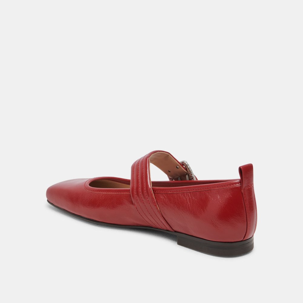 Dolce Vita Arora Ballet Flats Red Crinkle Patent