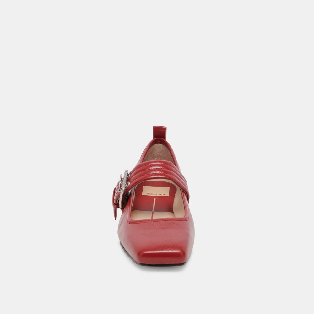 Dolce Vita Arora Ballet Flats Red Crinkle Patent