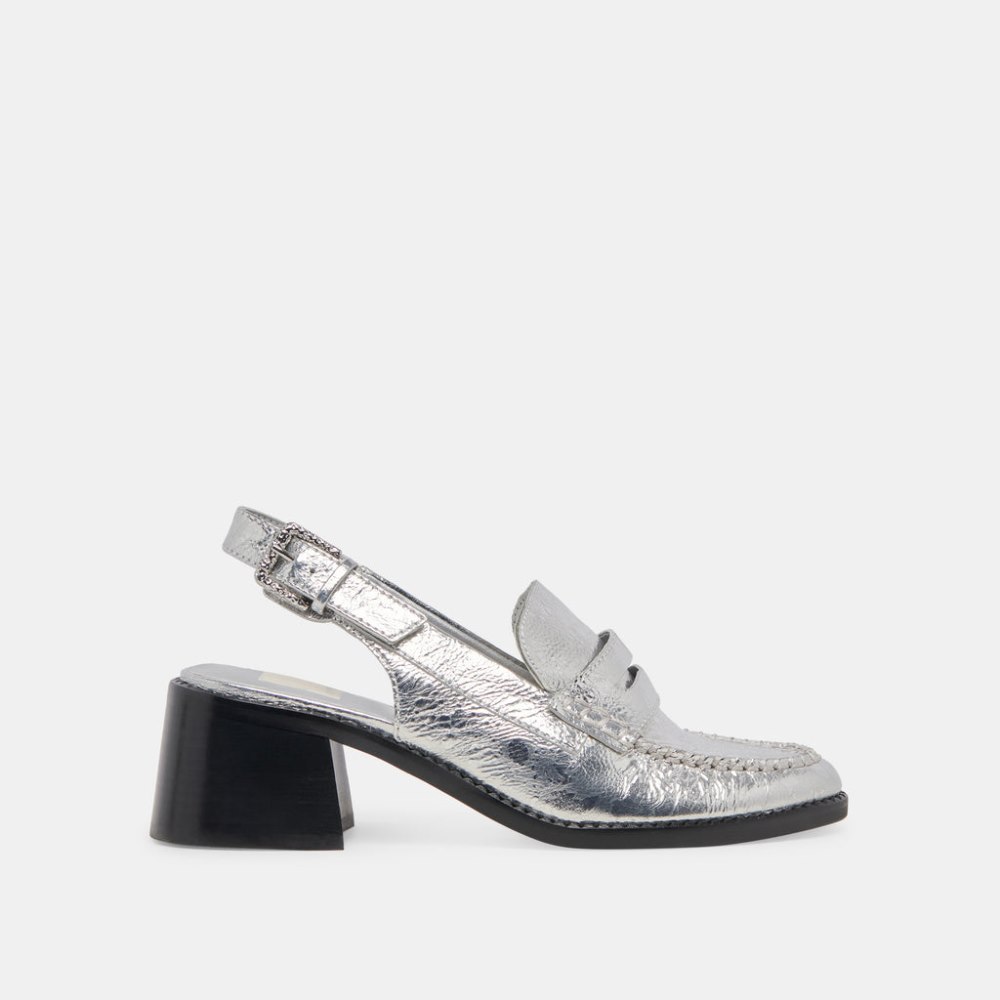 Dolce Vita Hardi Heels Silver Distressed Leather
