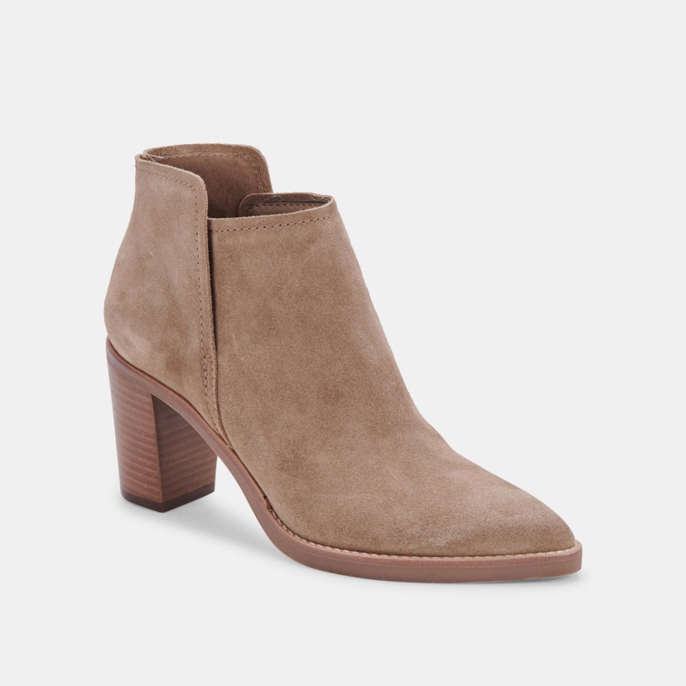 Dolce Vita Spade Booties Mushroom Suede