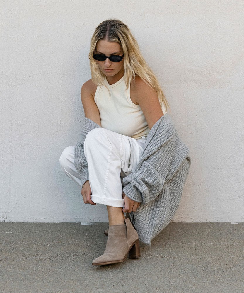 Dolce Vita Spade Booties Mushroom Suede