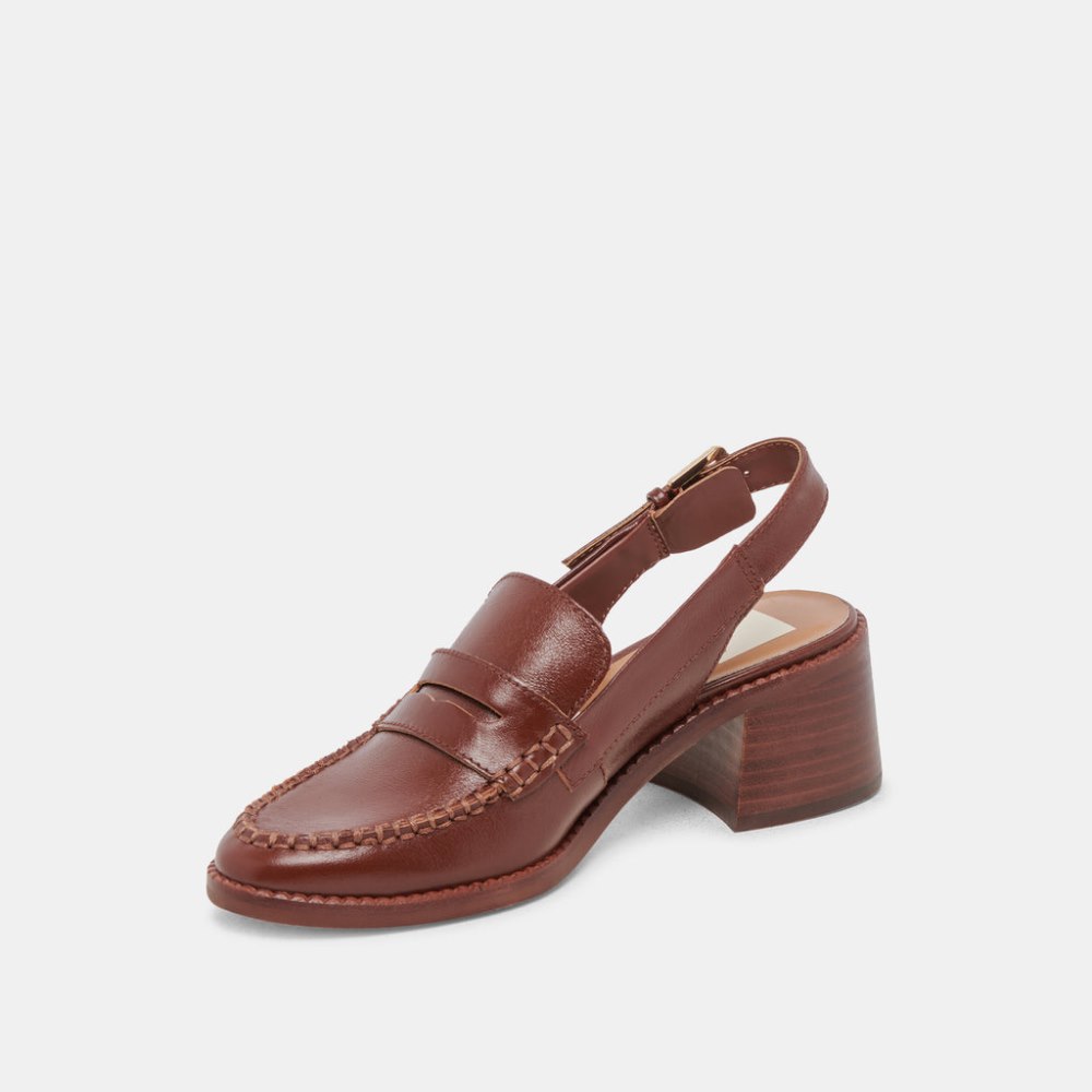 Dolce Vita Hardi Heels Brown Crinkle Patent