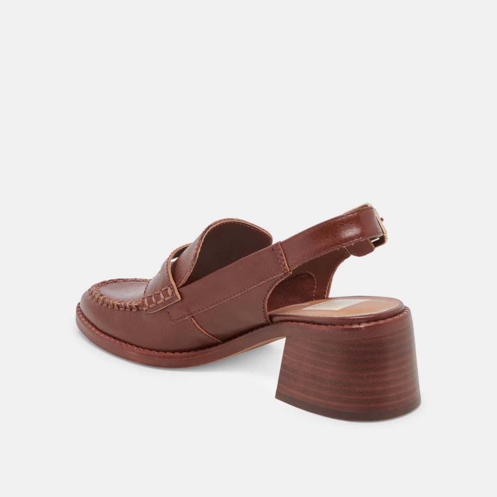 Dolce Vita Hardi Heels Brown Crinkle Patent