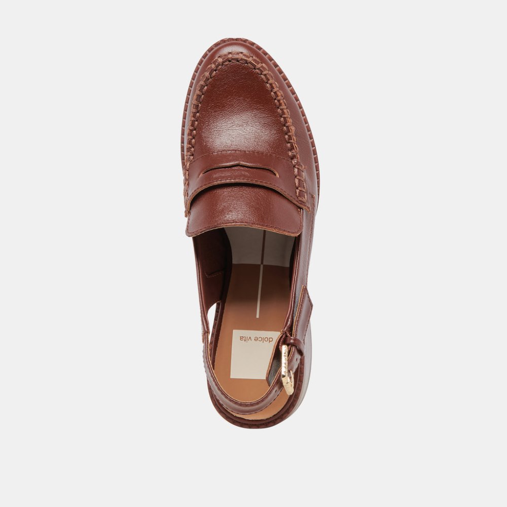 Dolce Vita Hardi Heels Brown Crinkle Patent