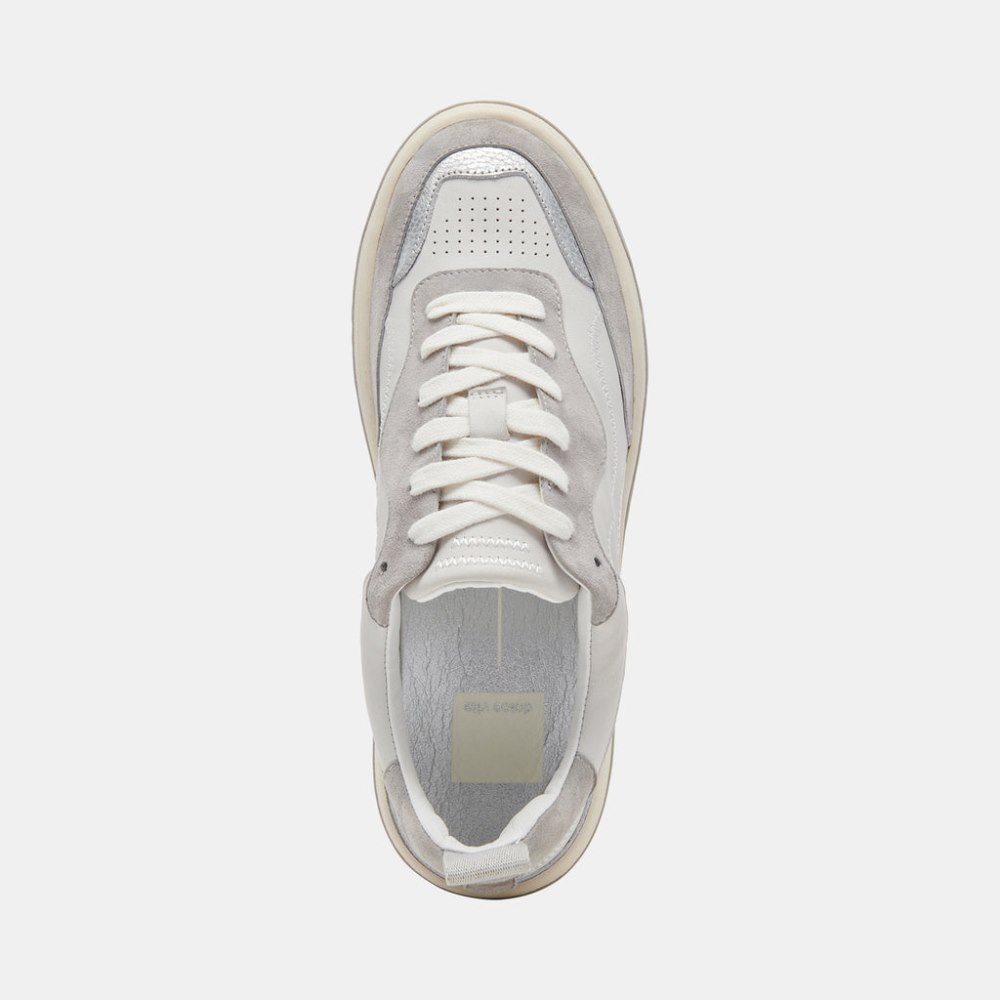 Dolce Vita Adella Sneakers White Grey Leather