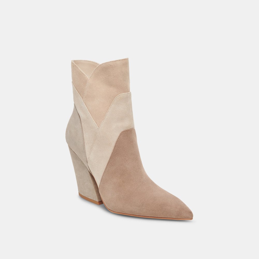 Dolce Vita Neena Booties Taupe Multi Suede