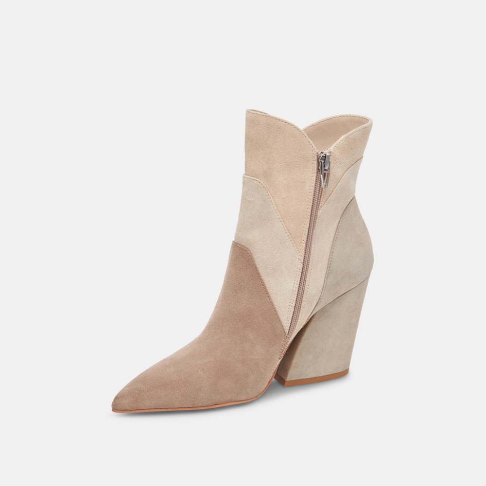 Dolce Vita Neena Booties Taupe Multi Suede