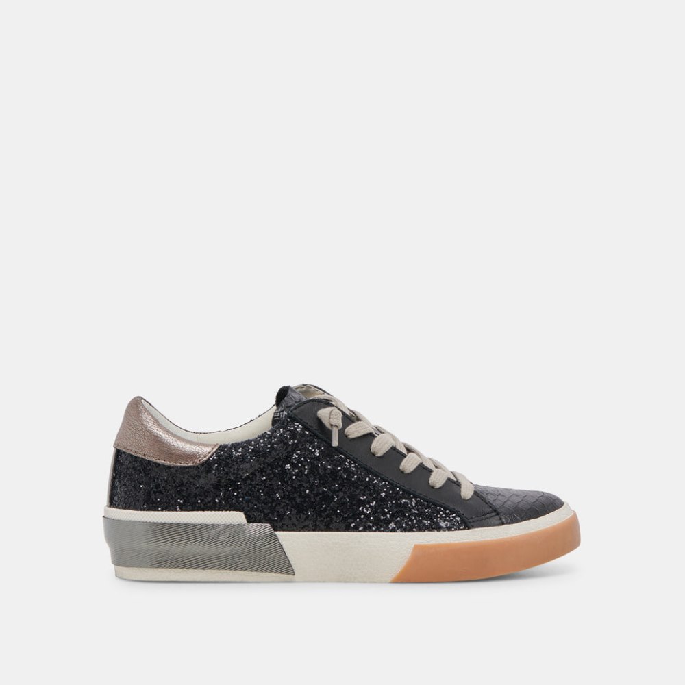 Dolce Vita Zina Sneakers Black Shimmer Glitter