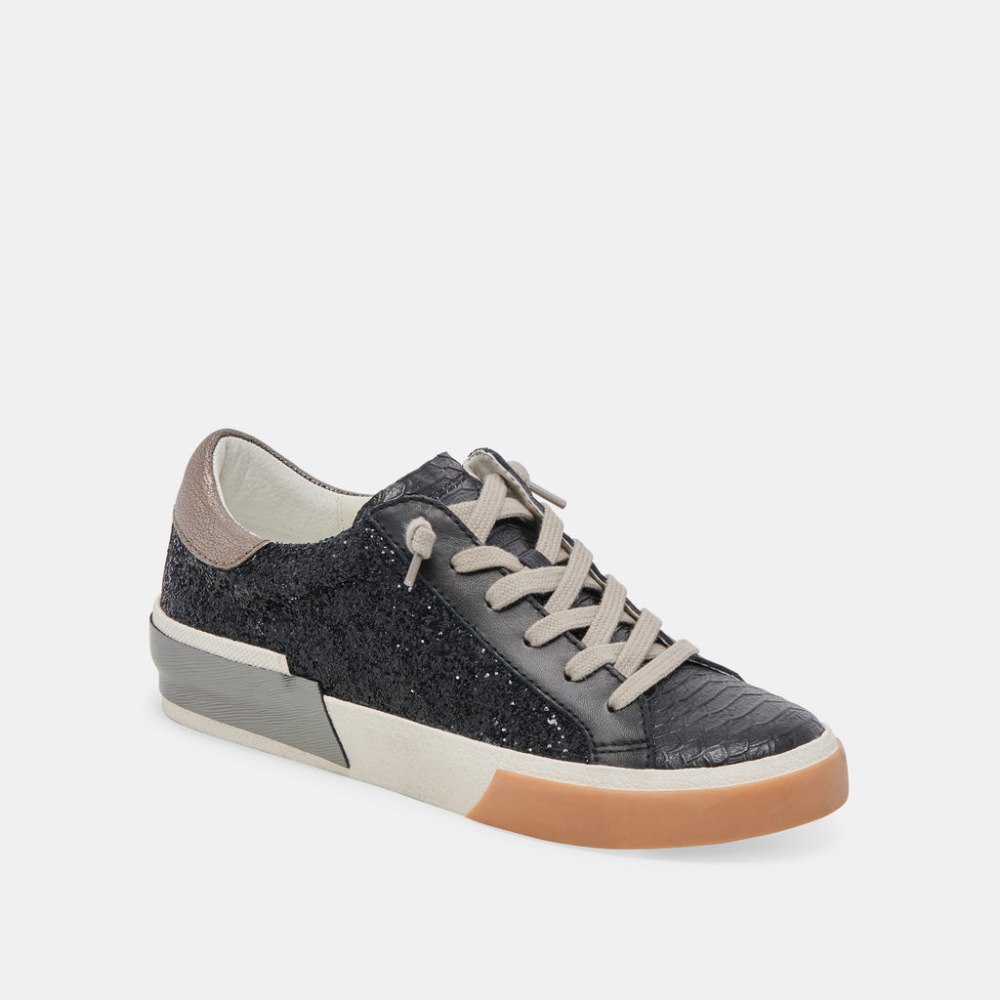 Dolce Vita Zina Sneakers Black Shimmer Glitter