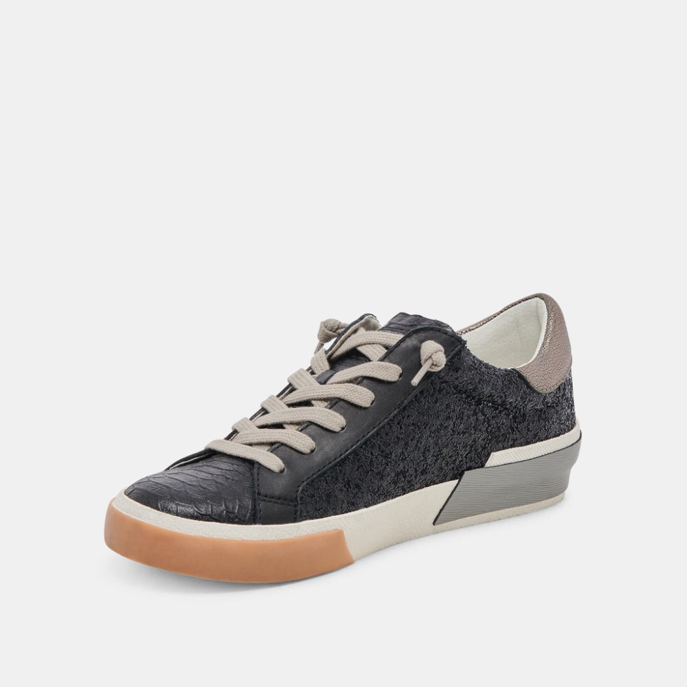 Dolce Vita Zina Sneakers Black Shimmer Glitter