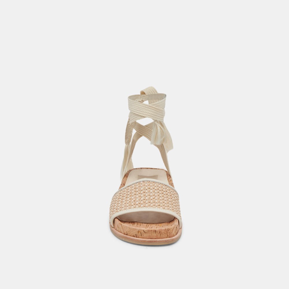Dolce Vita Salacy Sandals White Natural Raffia